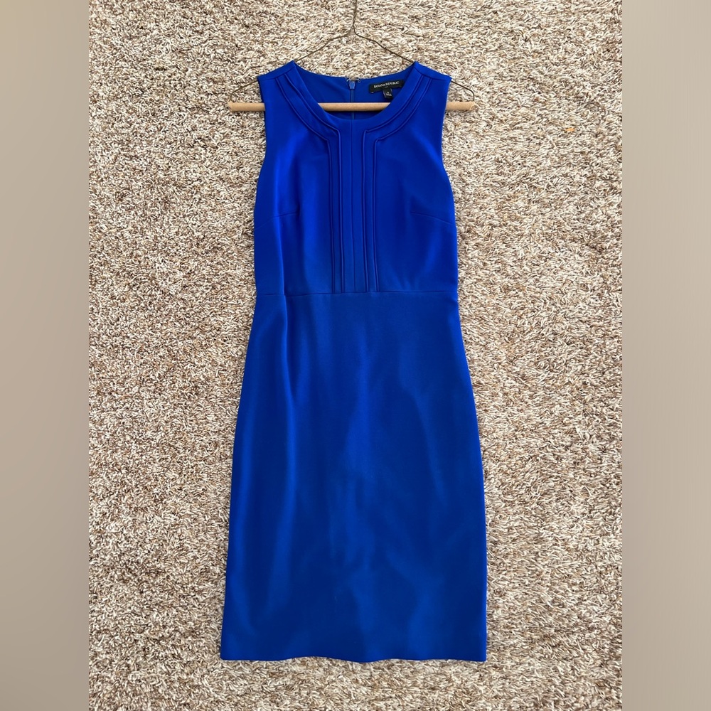 BANANA REPUBLIC ROYAL BLUE SLEEVELESS SHEATH WOMENS DRESS SIZE 0